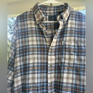 GH Bass L flannel blue tan brown